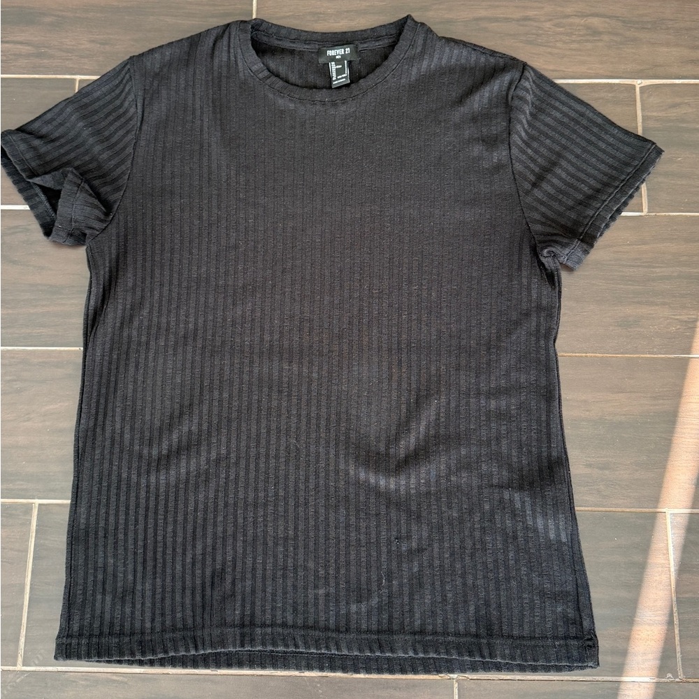 Forever 21 Black Striped Men's Tee